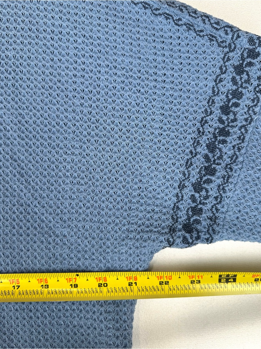 Sundance Waffle Weave Embroidered Crew Long Sleeve Shirt - Picture 7 of 8